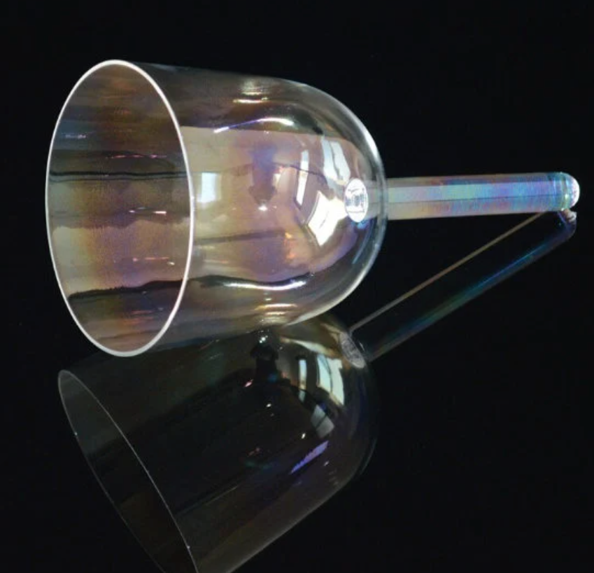 CSB-70 - 7 Inch Chakra Tuned Hollow Handle Clear Crystal Singing Bowl