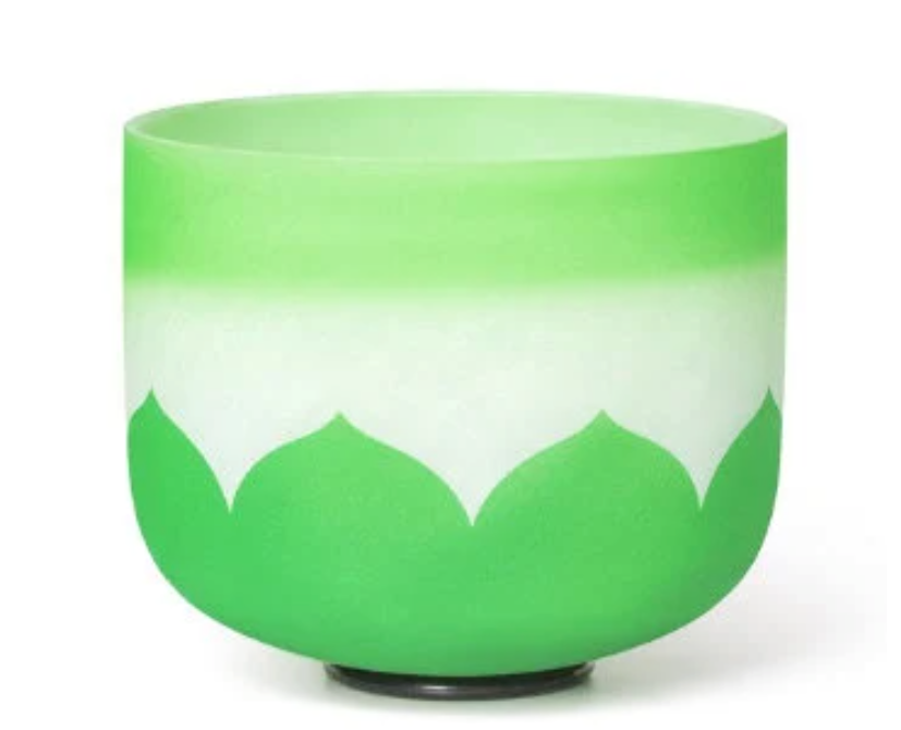 CSB-20 - 10 inch F Note Lotus Flower Frosted Quartz Crystal Singing Bowl