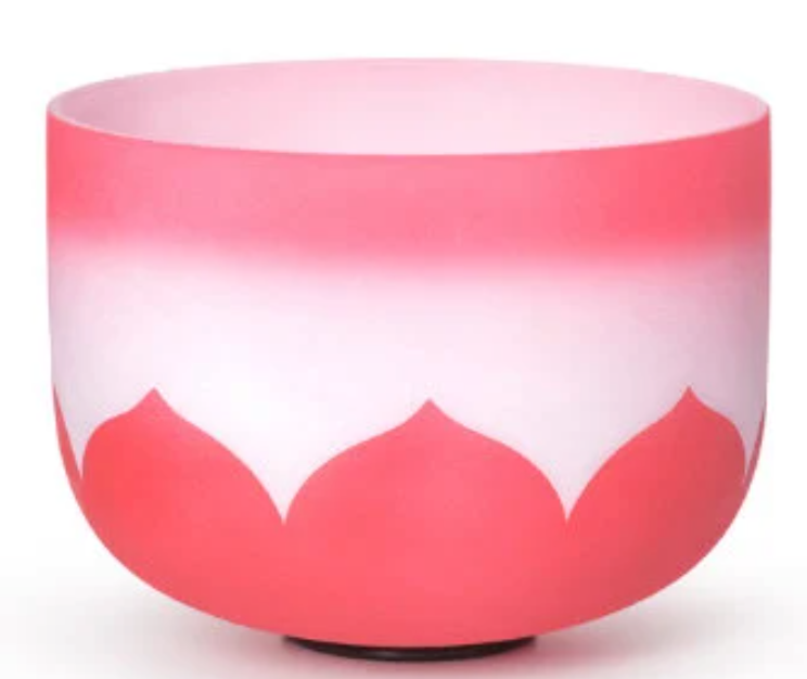 10 inch C Note Lotus Flower Frosted Quartz Crystal Singing Bowl