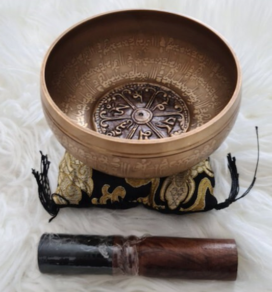 12.5cm - Tibetan Singing Bowl - Note D. Hand Hammered Tibetan Singing Bowl