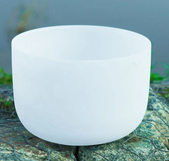 10 Inch 432hz Perfect Pitch Chakra Frosted Crystal Singing Bowl
