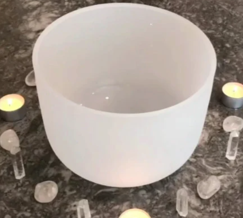 10 Inch 432hz Perfect Pitch Chakra Frosted Crystal Singing Bowl
