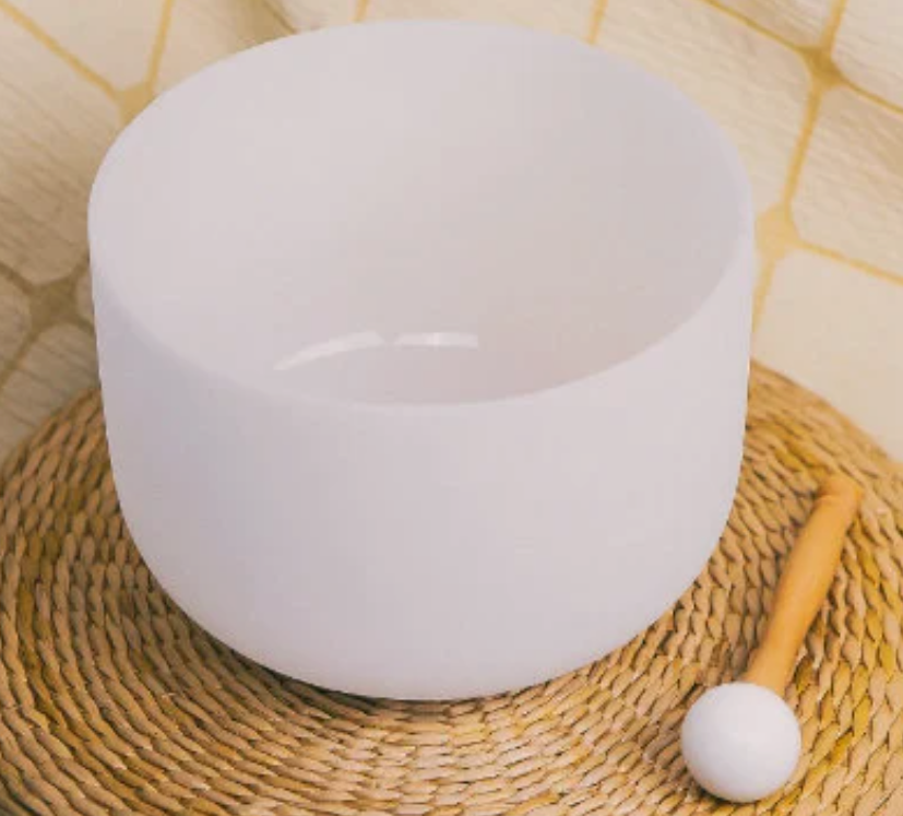10 Inch 432hz Perfect Pitch Chakra Frosted Crystal Singing Bowl