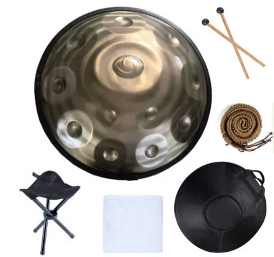 CSB-62 - 440Hz D Minor 10 Notes Spiral Handpan Steel Tongue Hand Drum