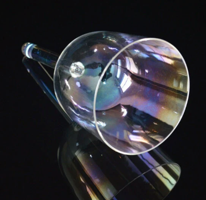 CSB-70 - 7 Inch Chakra Tuned Hollow Handle Clear Crystal Singing Bowl