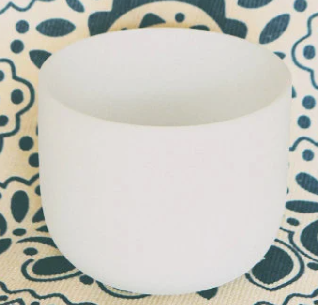 CSB-95 - 7 Inch 432HZ/440HZ White Frosted Crystal Singing Bowl