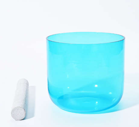 CSB-97 - 6 Inch Blue Alchemy Clear Quartz Crystal Singing Bowl