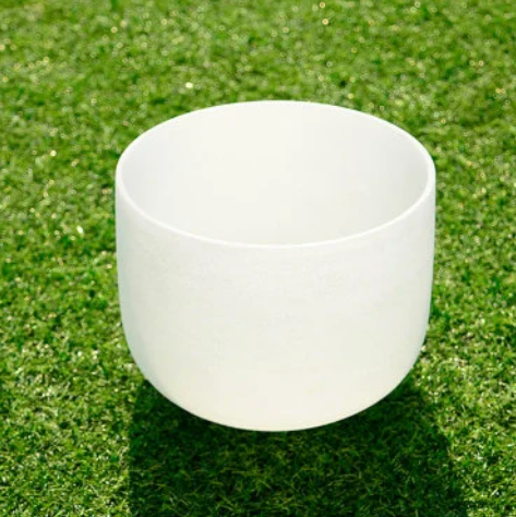 7 Inch A# Note 432Hz  White Frosted Crystal Singing Bowl For Yoga Relaxed Sound Healing Instrument